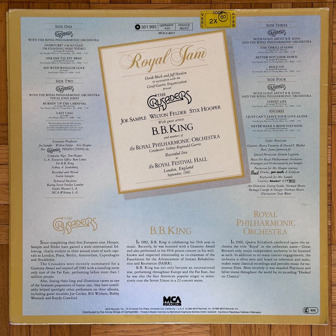 Vinyles: 2LP - The Crusaders With B.B. King & The Royal Philharmonic – D'occasion à Breganzona par Onairda75 1