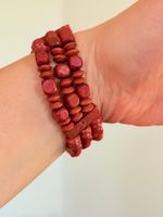 Bracelet bohème en bois rouge