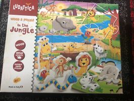 Puzzle Holz und Karton und Tiere