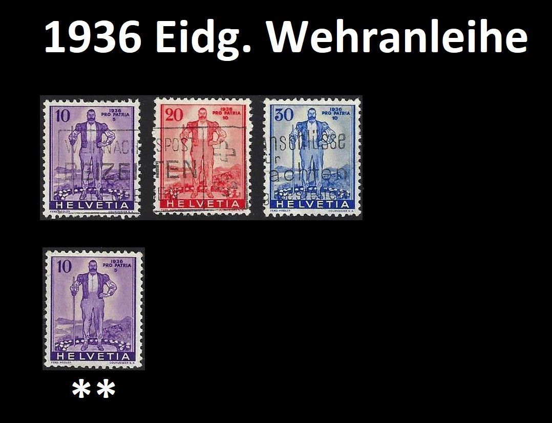 Tutti i francobolli: 1936 Eidg. Wehranleihe, Zuschlagsausgaben – Usato da Baar venduto da miam8