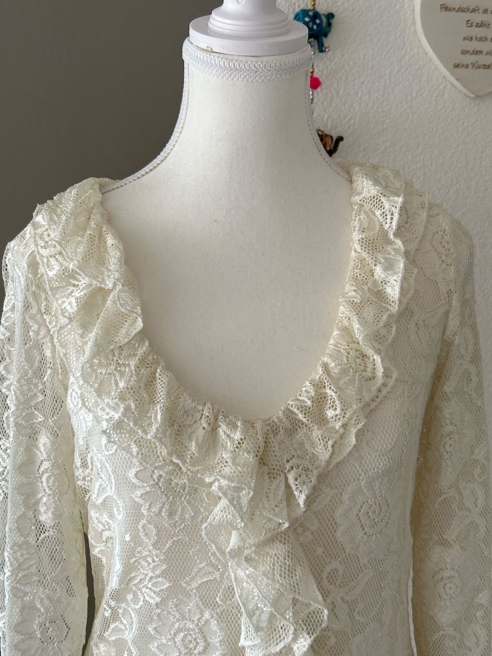 Camicette: Elegante Spitzenbluse hellbeige von Changes Gr. 38 – Usato da Brunnen venduto da Nala2929 2