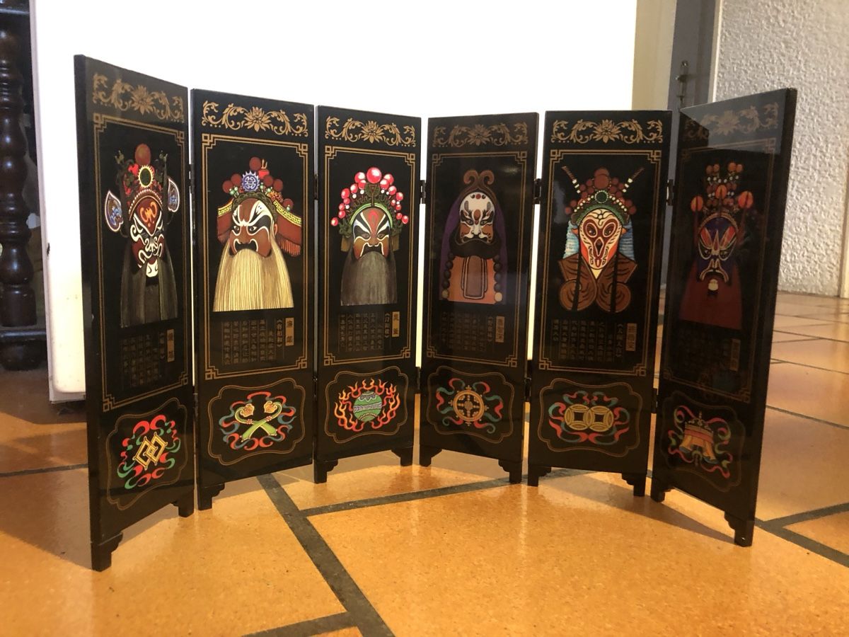 Paraventi: Mini paravent laqué masques opéra Pékin  Beijing – Usato da Bernex venduto da joe_6dn9