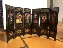 Mini paravent laqué masques opéra Pékin  Beijing