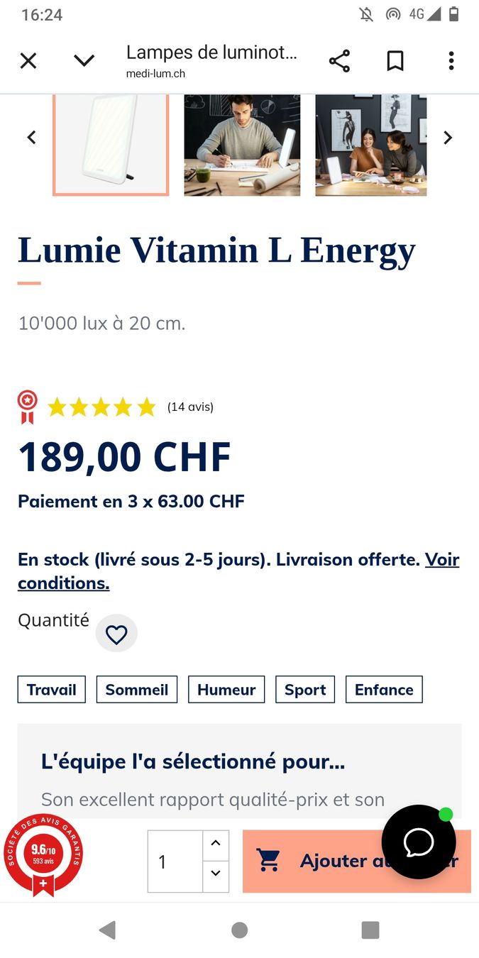 Lampade: Luminothérapie Lumie – Nuovo (secondo la descrizione) da Péry venduto da Labulle 1