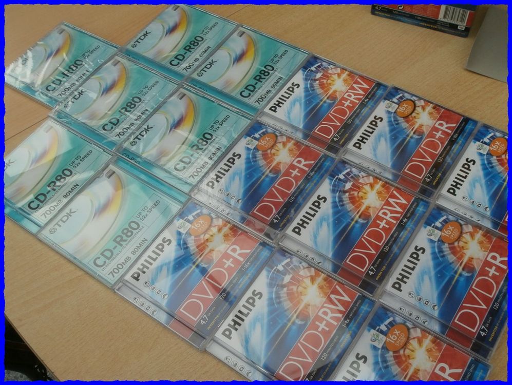 9 x DVD+R (Philips) und 7x CD-R80 (TDK) - Rohlinge Neu (Neu (gemäss ...