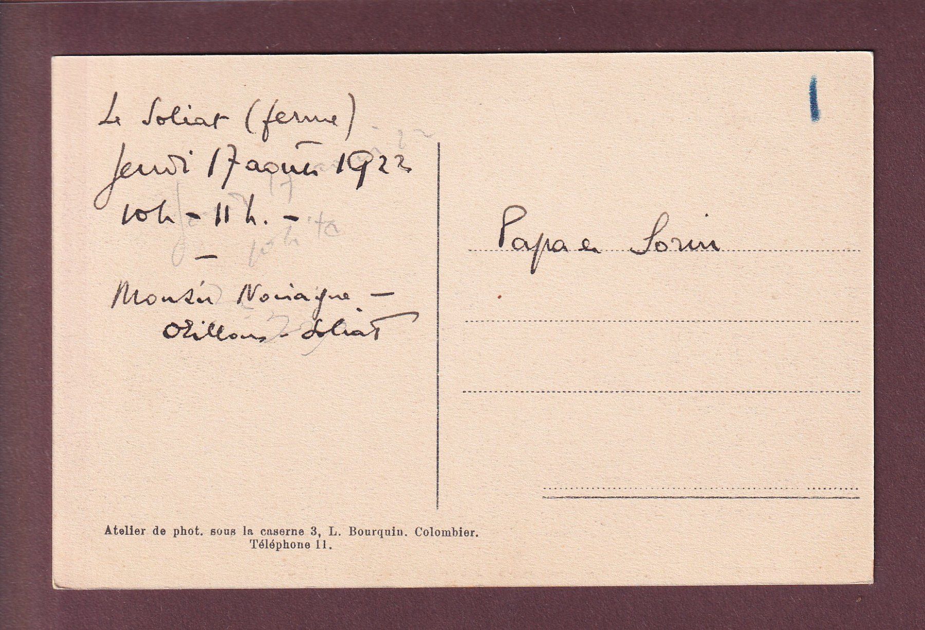 Cartoline postali: LE SOLIAT - Montagne du Creux-du-Van – Usato da Pully venduto da nicecards 1