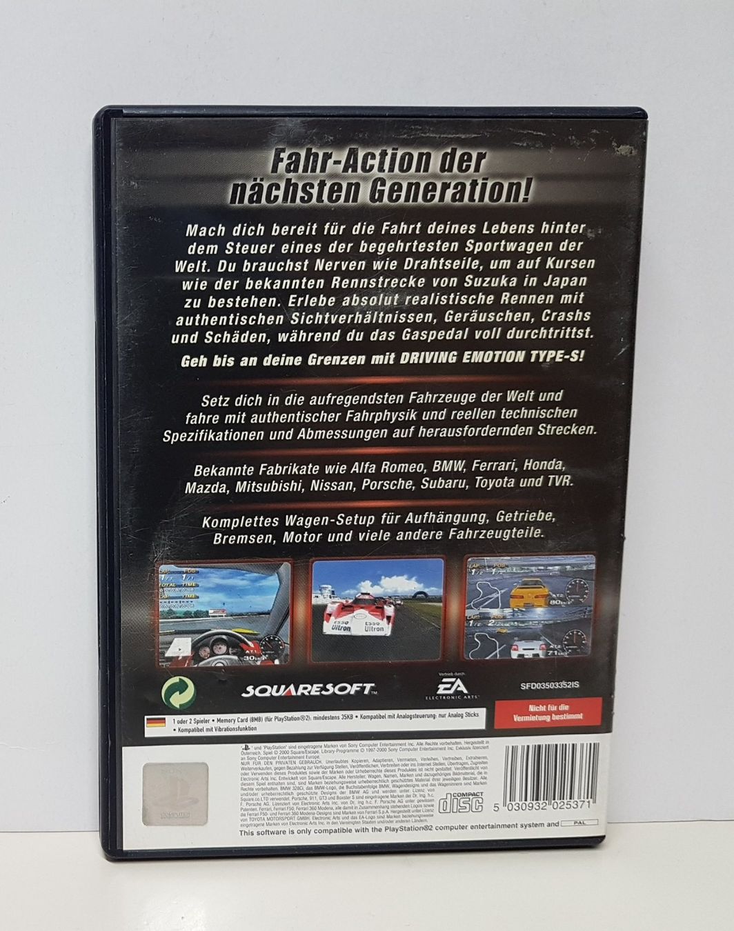 Sony Giochi: Fahr-Action der nächsten Generation Driving Emotion  PS2 – Usato da Schüpfheim venduto da Games_Spielkonsolen 2