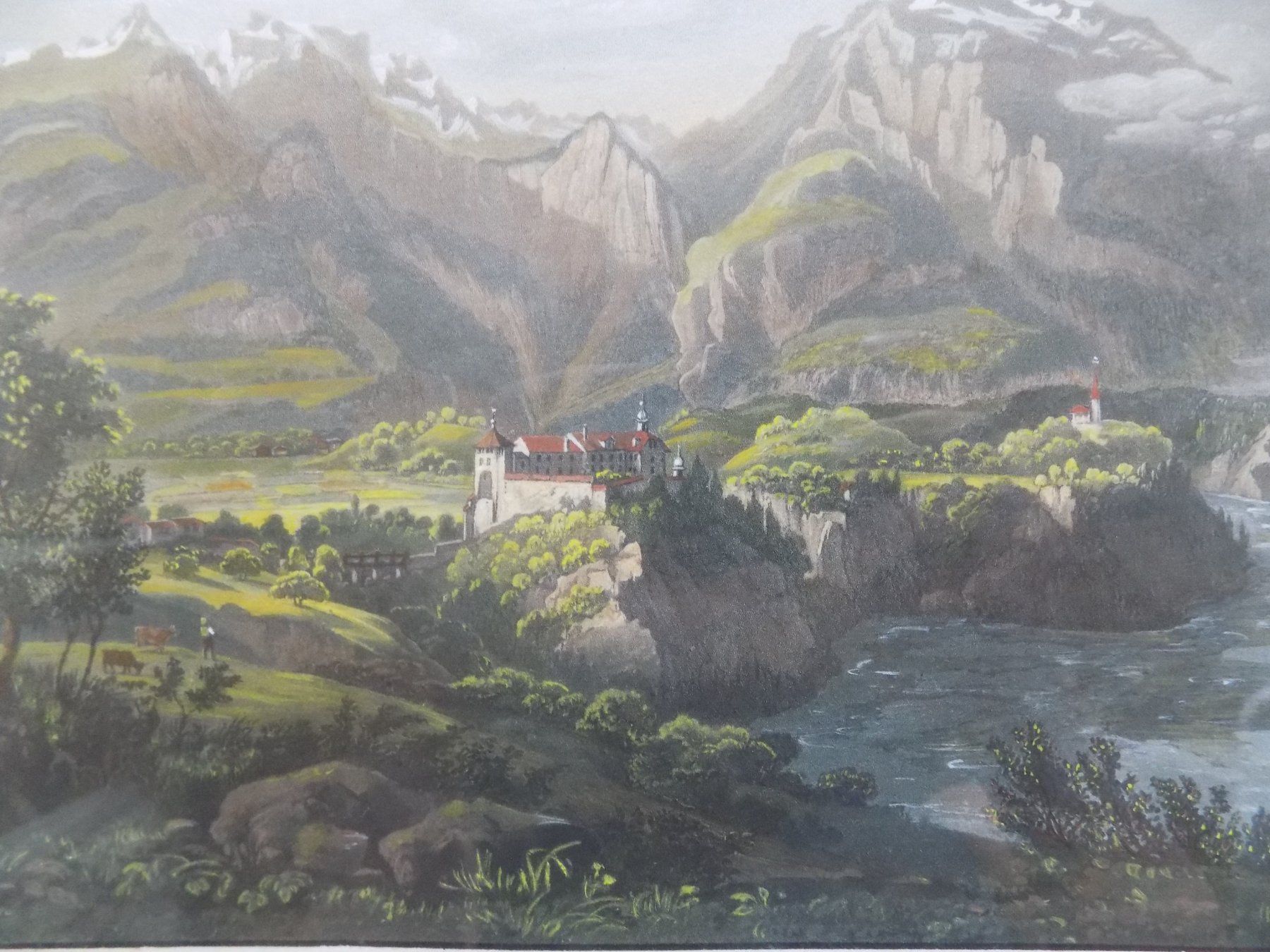 Incisioni: Schloss Rhäzüns Calanda von Bleuler – Usato da Risch venduto da Rischli15 9