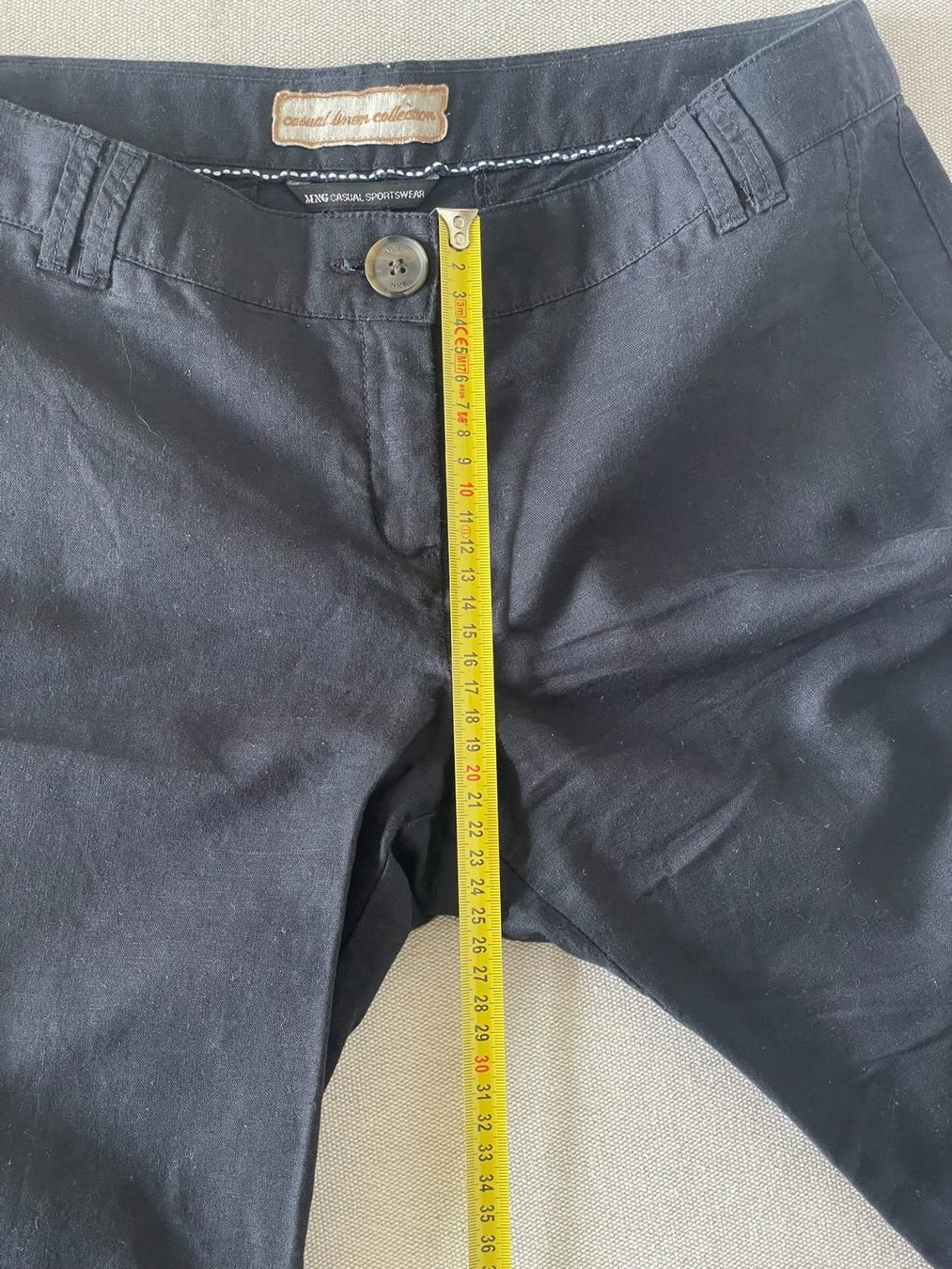 Mango Pantaloni: Pantalon mango lin coton noir 36 – Usato da Lausanne venduto da mg_e 4
