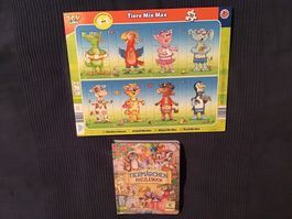 Tiere Mix Max Puzzle und Puzzlebuch 3+