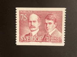 Schweden 1975 Nobelpreis 1915 W. & L. Bragg Physik postfrisc