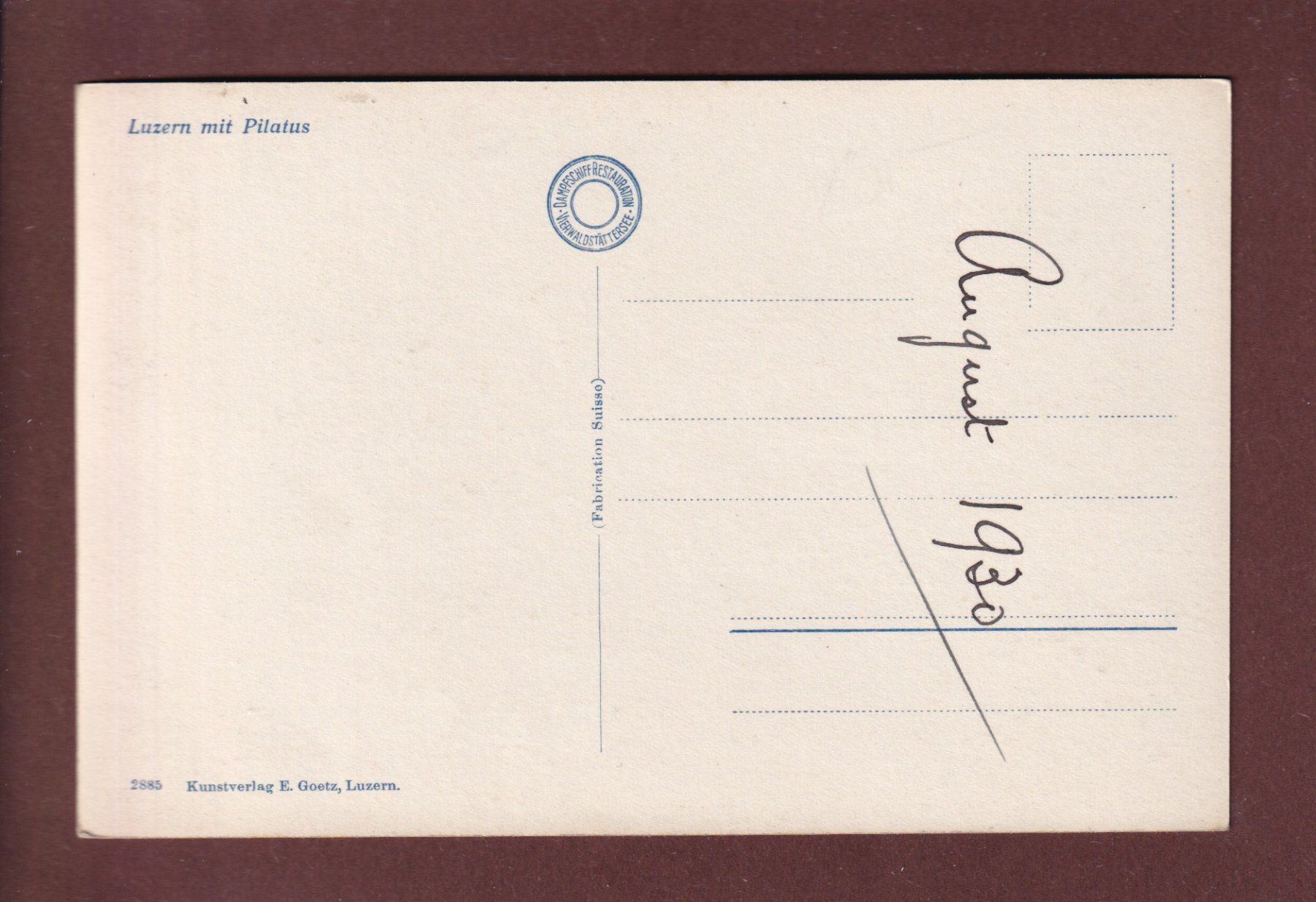Cartoline postali: LUZERN - Teilansicht - Pilatus – Usato da Pully venduto da nicecards 1