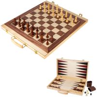 Schach und Backgammon Spiel Koffer