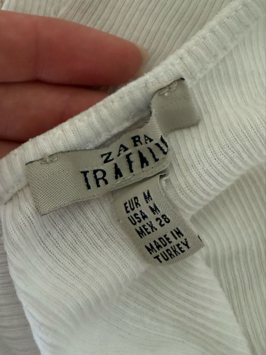 Zara Top: Zara Top Court Blanc - Taille M – Usato da Châtelaine venduto da nan_j75j 3
