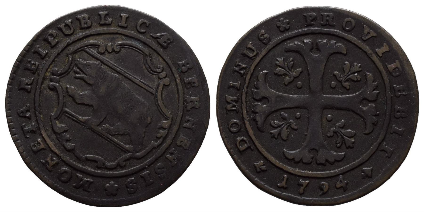 Tutti le monete: Bern Halbbatzen 1794 /215 – Usato da Trimbach venduto da Solothurn1