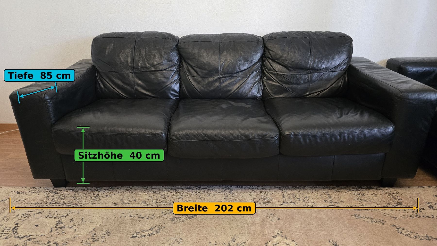 Divani: 2x 3er Ledersofa – Usato da Winterthur venduto da aredo 1