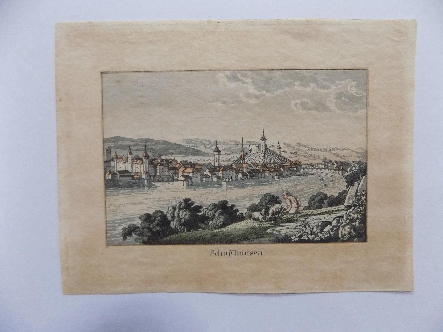 Gravures: Schaffhausen kolorierte Aquatinta – D'occasion à Risch par Antikfee 4