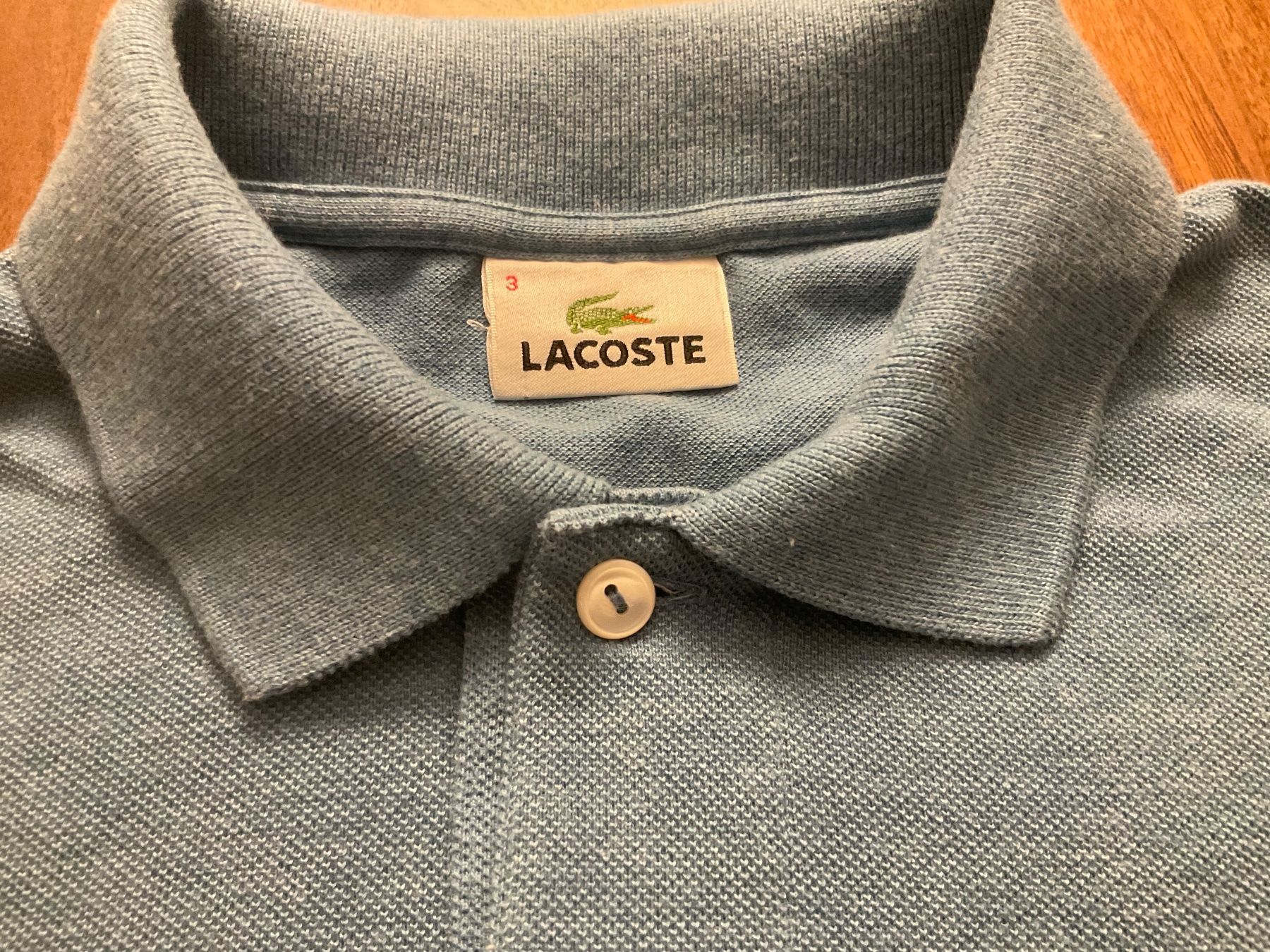 Lacoste Magliette Polo: Lacoste azzurra melange tg3 originale 100% – Usato da Breganzona venduto da Madame65 1