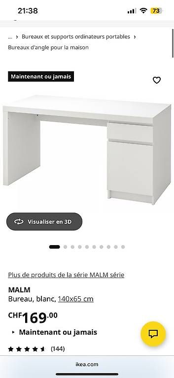 Scrivanie: Bureau Malm IKEA  – Usato da Petit-Lancy venduto da ced_d8px 2
