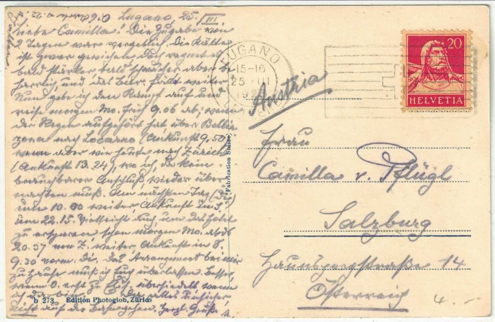 Cartoline postali: Lugano -  Il Mercato - animee – Usato da Ettingen venduto da Kartenplanet 1
