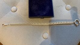 Panzerkette Sterling Silver, massiv, für Taschenuhr