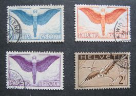 Flugpost sinnbildliche Darst. gest. gewöhnliches Faserpapier