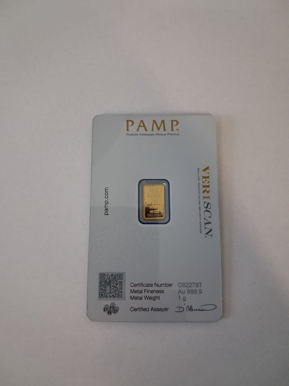 Pamp Metalli preziosi: PAMP Suisse 1g Or .9999 - Lingot scellé – Nuovo e nell'imballaggio originale da Dombresson venduto da Saluro