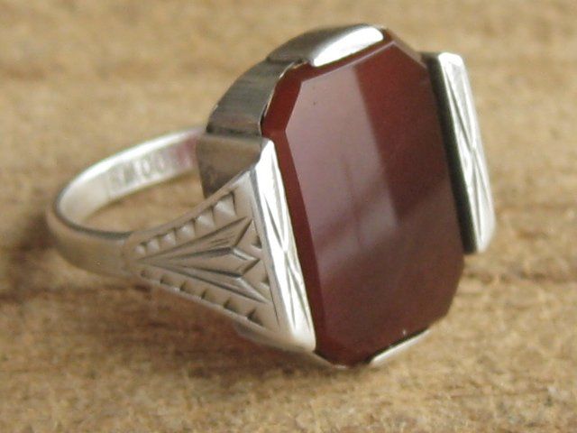 Anelli: Antik Ring Silber 800 + WB Karneol Gr. 50 – Usato da Ermatingen venduto da Decovin