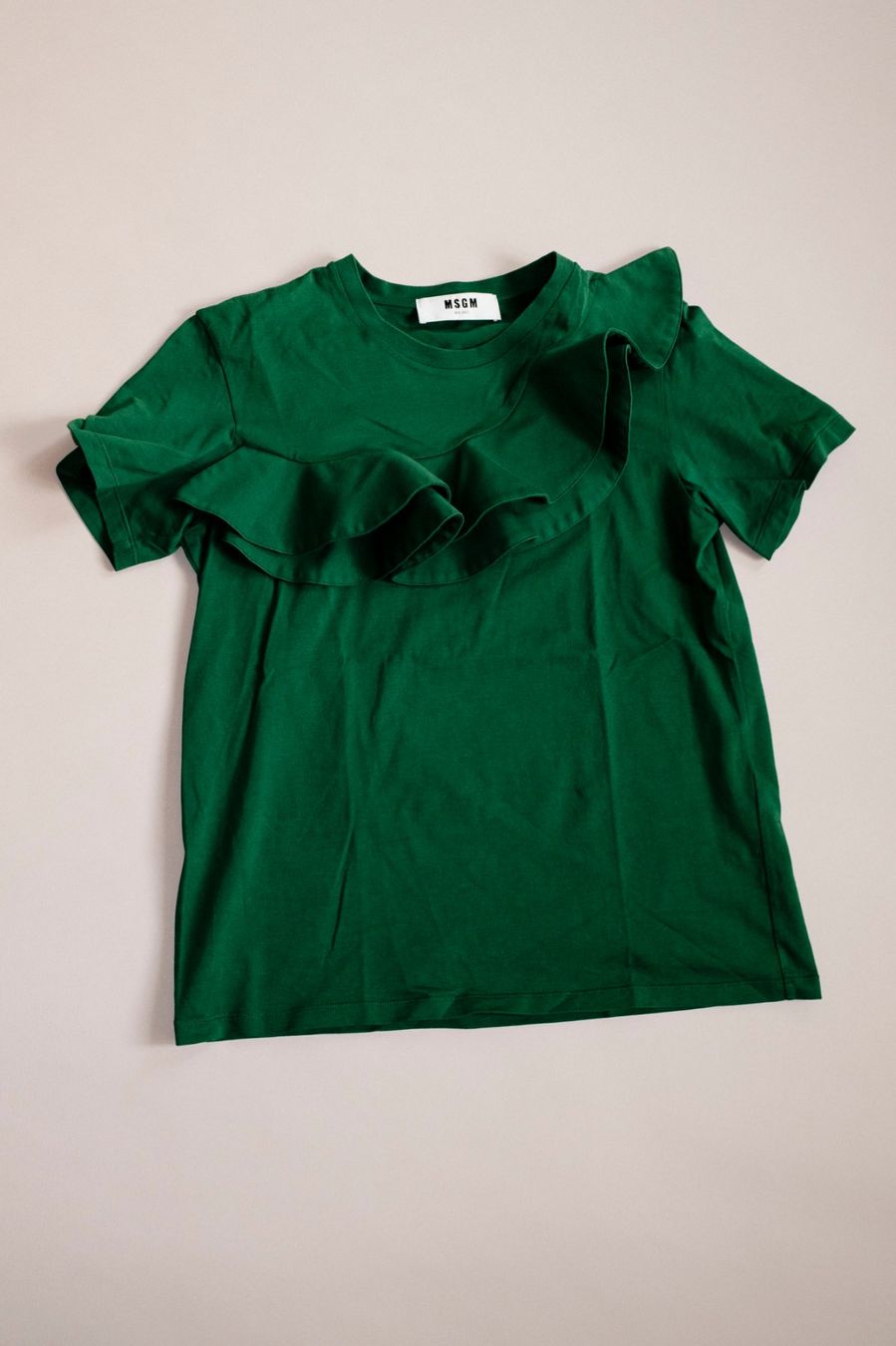 MSGM T-shirt: MSGM T-Shirt mit Volants, Gr. S – Usato da Zürich venduto da pinkmilkyway 1