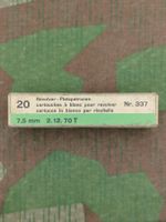 Munitionsschachtel 7.5 mm Revolver-Platzpatronen, leer
