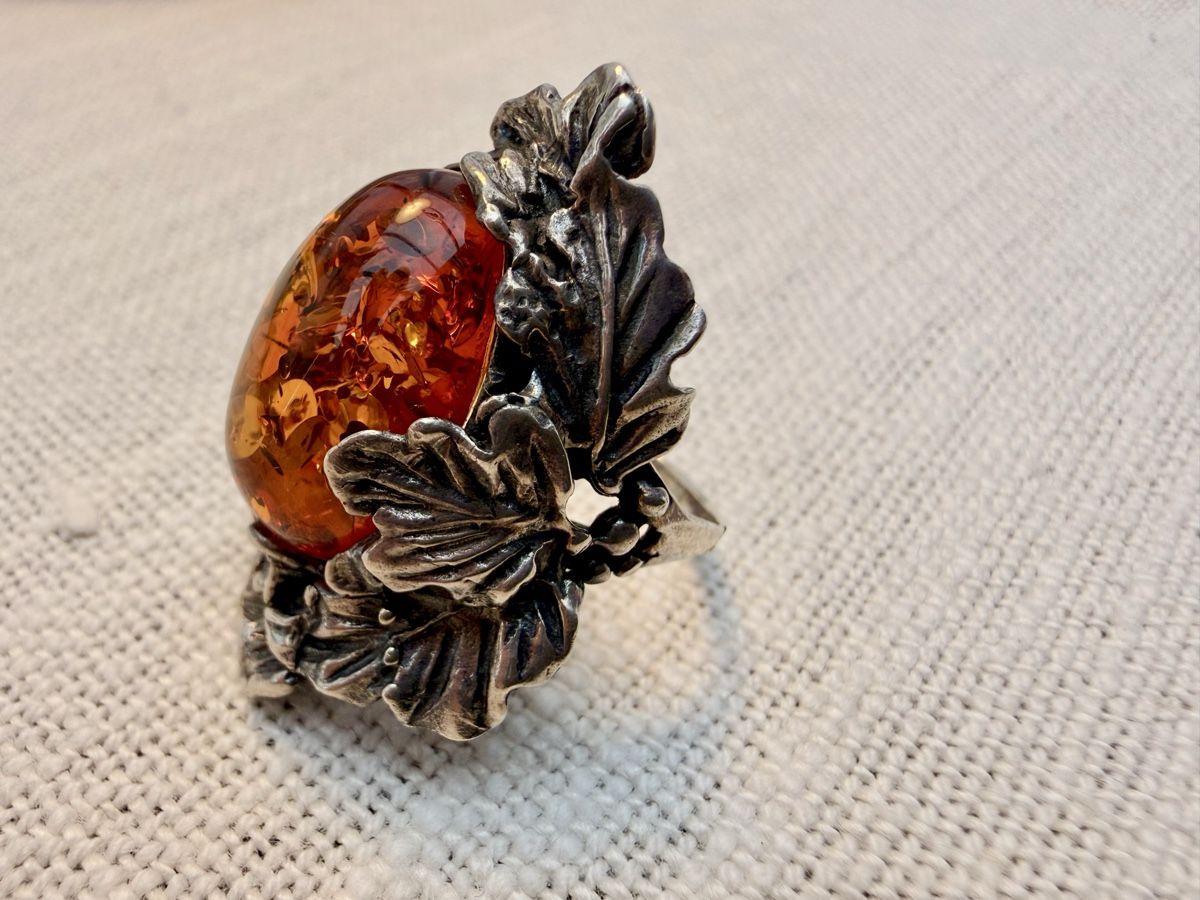 Bagues: Anello argento e ambra vintage  – D'occasion à Sion par marca75 1
