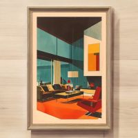 Affiche poster mobilier vintage design eames