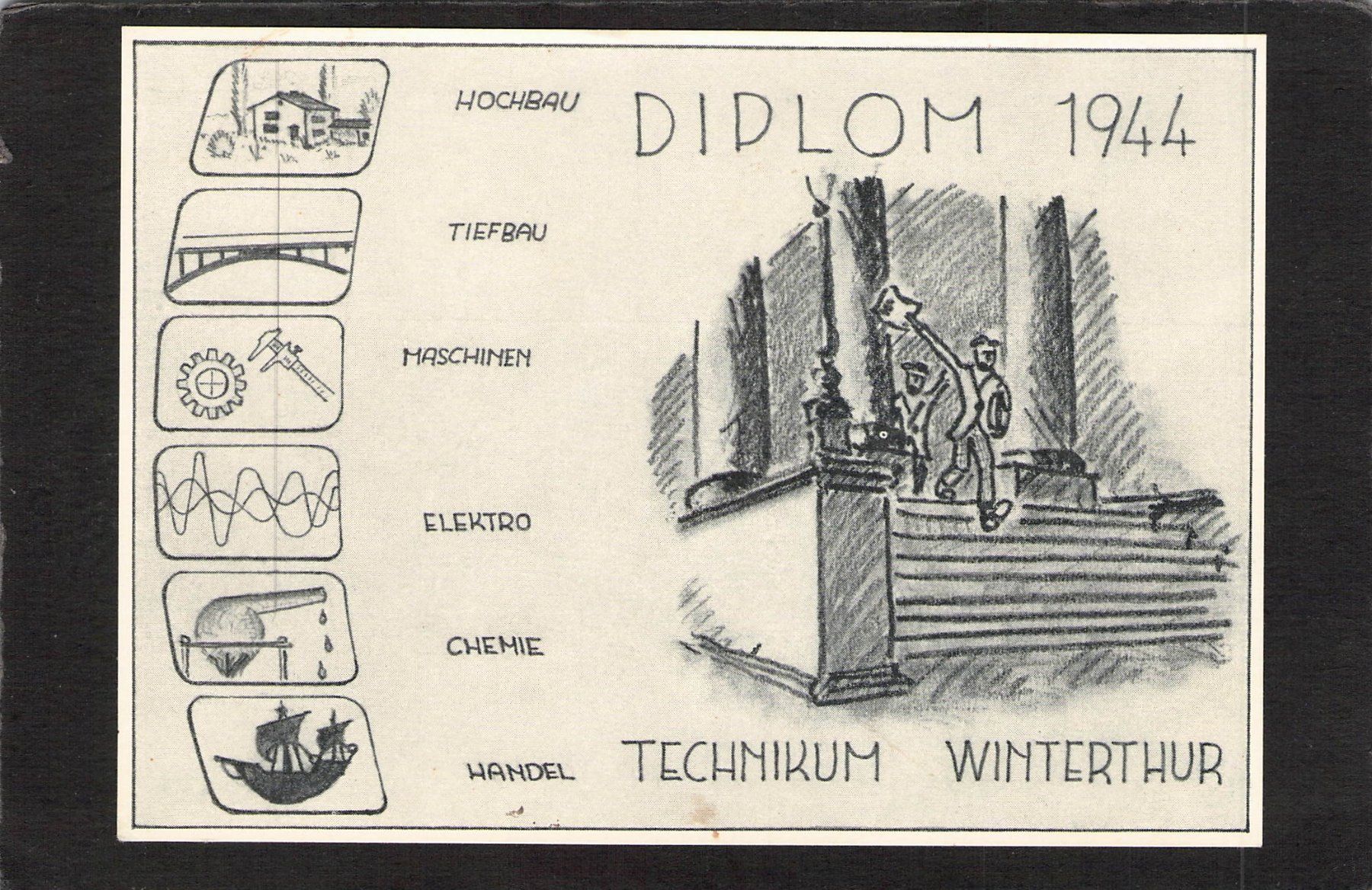 Cartoline postali: Studentenkarte : Winterthur 1944 – Usato da Reichenburg venduto da ibiza18
