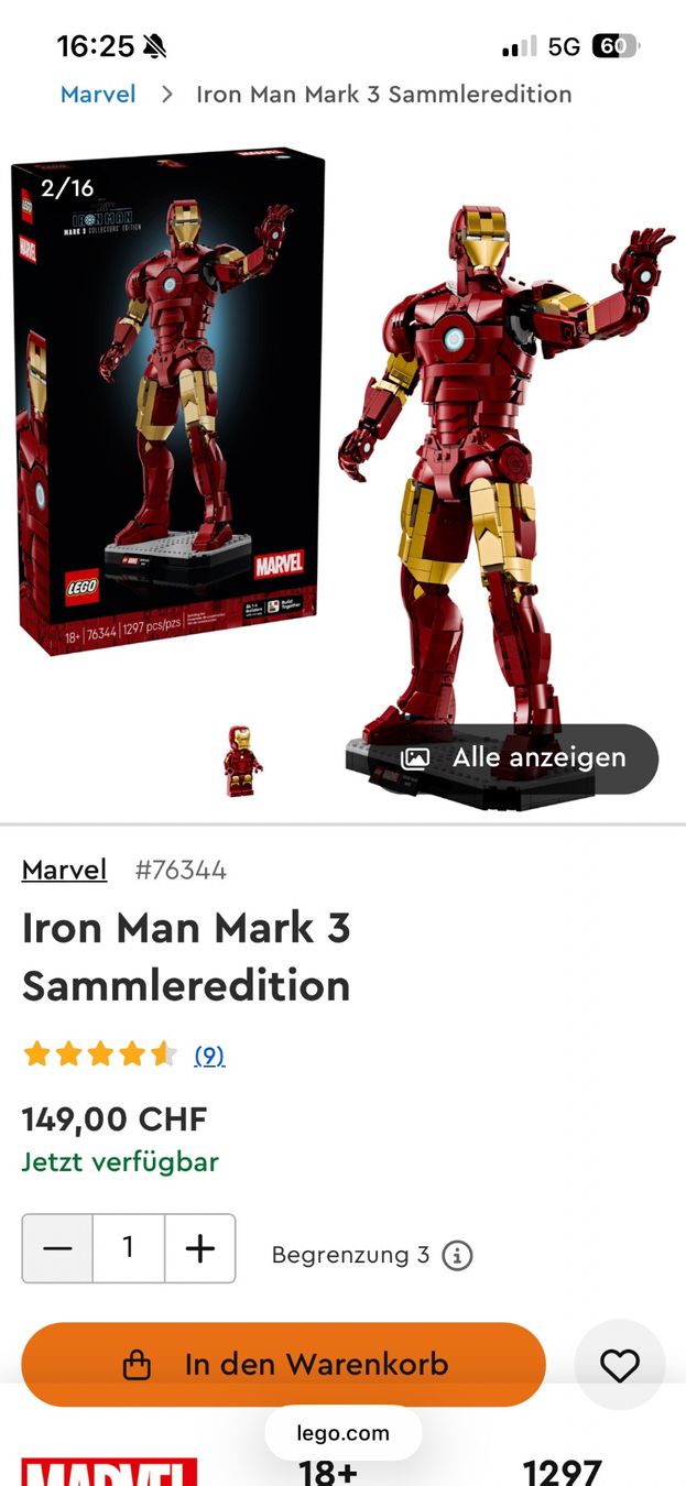 Lego Kit di costruzioni: LEGO Iron Man Mark 3 – Usato da Niederglatt ZH venduto da Yuucki 2