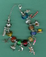 Silber 925  Bettelarmband mit Glaskugeln