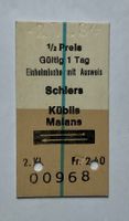 Altes RhB Billett aus Karton von 1984