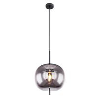 Pendelleuchte, Glas, Schwarz, 30 cm Ø
