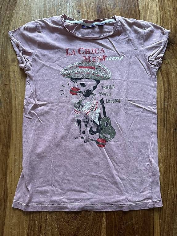 Camicette, T-shirt & Top: Mexx Shirt Gr. 128 134 Rosa Hund – Usato da Münsingen venduto da Minimalisten