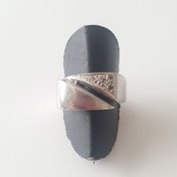 Silber Ring 925 , mit Zirkonia Dreieck, gr. 18,2 mm
