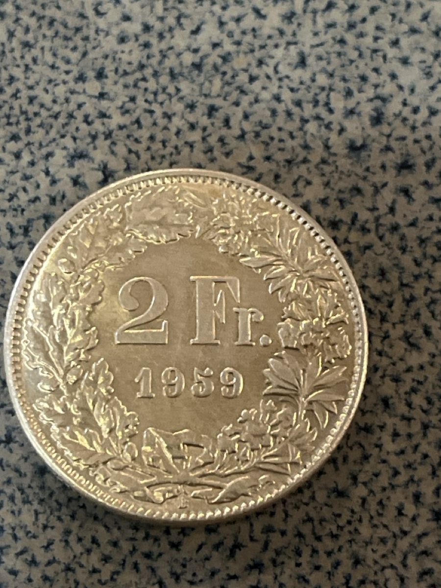 Tutti le monete: Deux francs argent 1959 B  – Usato da Prangins venduto da Rodard8