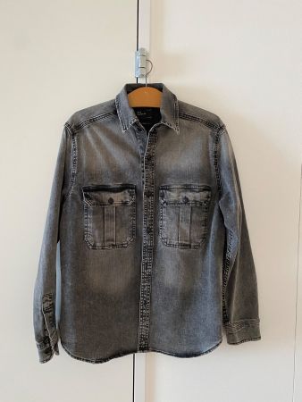 Zara Man Jeanshemd, Gr. M, Grau - Lässiger Look!