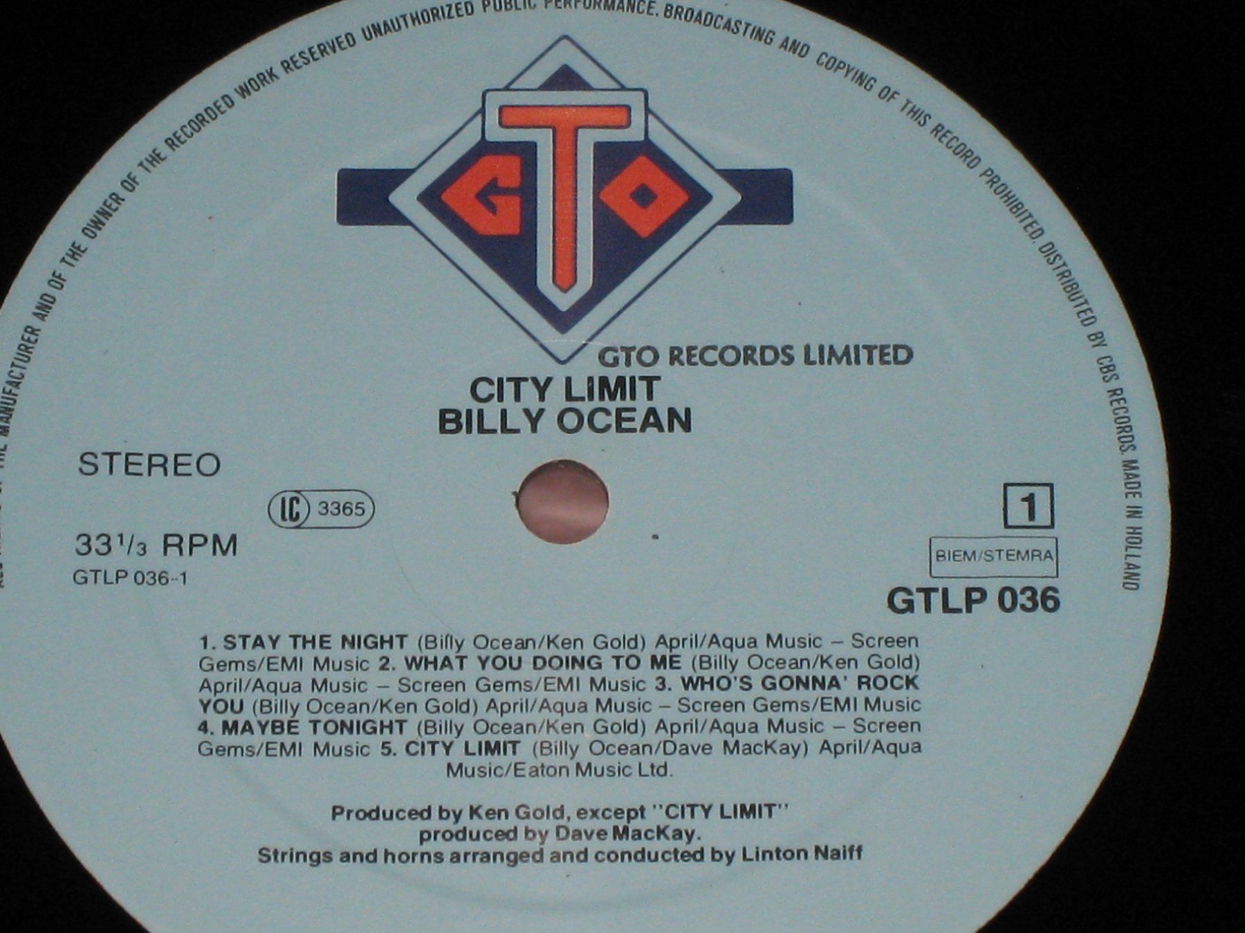 Vinyles: LP - BILLY OCEAN - CITY LIMIT – D'occasion à Steckborn par Quo7 1