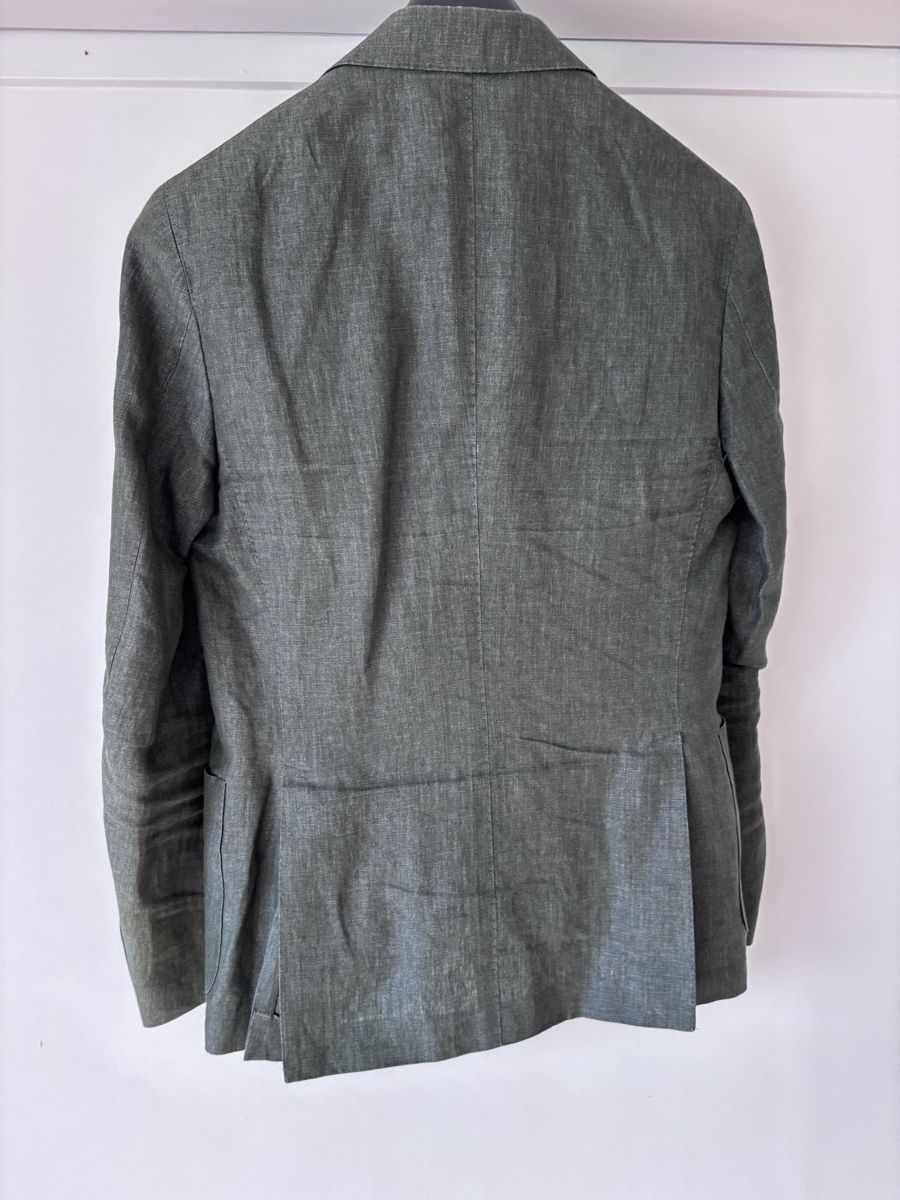 Anzüge: Napoli Couture Linen Suit Olive Green – Gebraucht aus Zürich von Grothschild 1