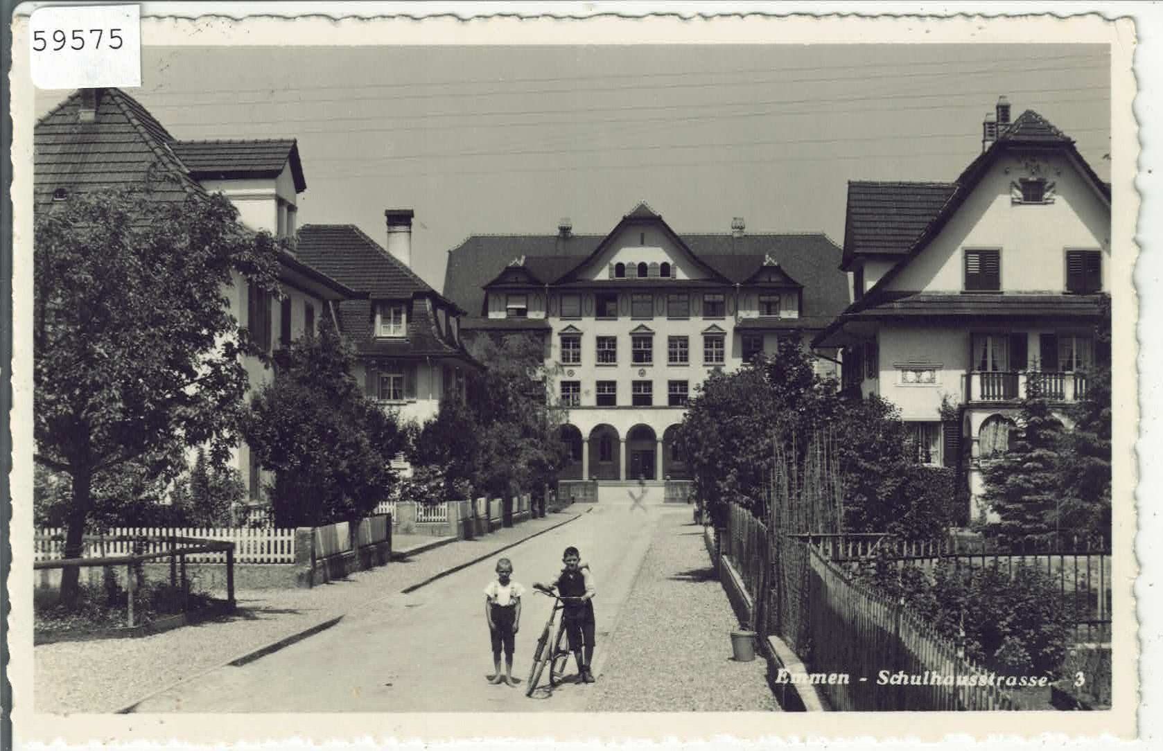 Ansichtskarten: Emmen - Schulhausstrasse - animee – Defekt aus Ettingen von Kartenplanet