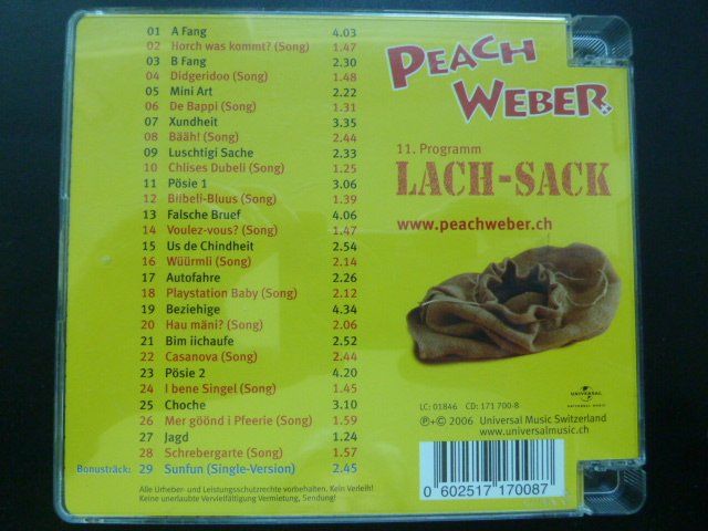 CD: Peach Weber - Lach-Sack – Usato da Au ZH venduto da sikoku 2
