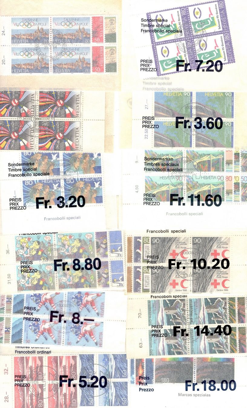 Tutti i francobolli: Viererblocks Schweiz (909) – Usato da Burgdorf venduto da blinky01