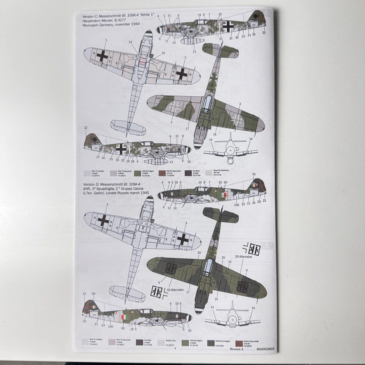 Italeri Kit di modellismo & Modellini statici: Italeri Bf 109 K-4 1/48 – Nuovo (secondo la descrizione) da Dietikon venduto da Berin64 5
