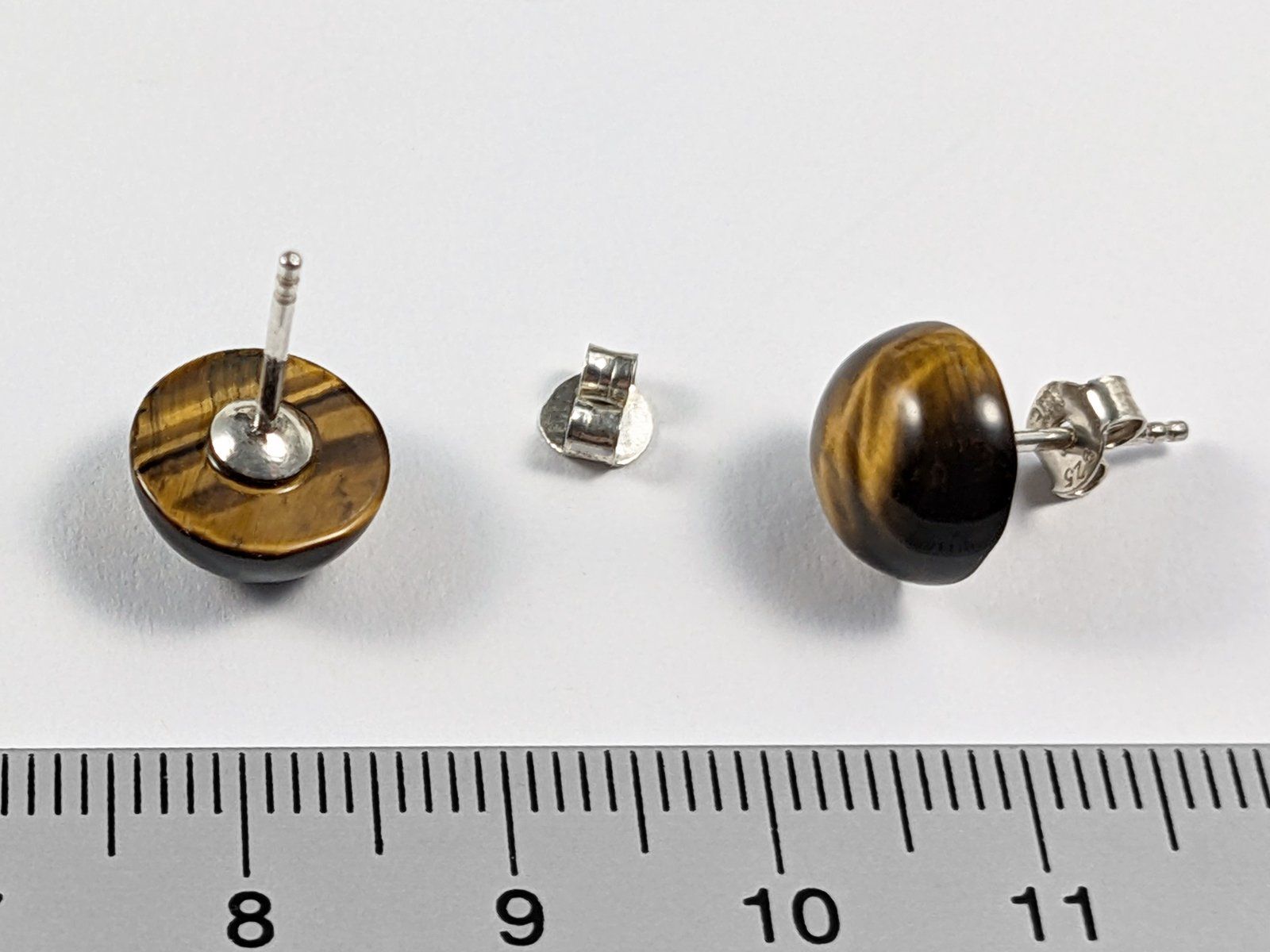 Orecchini pendenti & Orecchini a lobo: Tigerauge Ohrstecker/Ohrringe 10mm – Nuovo e nell'imballaggio originale da Meilen venduto da GypsyCat 1