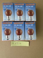6x Glühbirnen rot 15W mit E27 Sockel A124