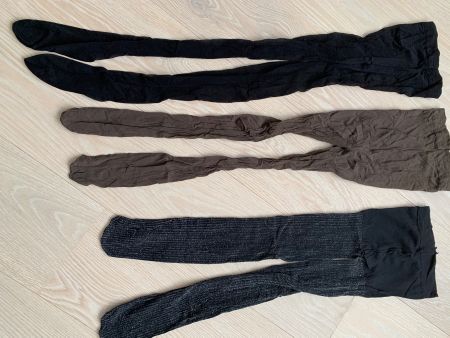 3er Set D-Strumpfhosen, Gr. S, fein schwarz, d-braun,silbern
